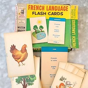 French Language Flash Cards Milton Bradley 1960